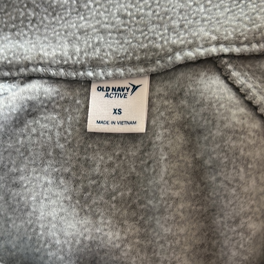 Old Navy Active Fleece Quarter Zip Gray Jacket XS - Picture 5 of 5